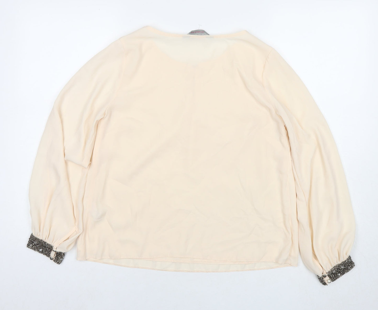 Dorothy Perkins Womens Ivory Polyester Basic Blouse Size 10 Round Neck