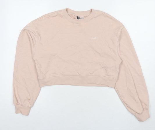 Divided by H&M Womens Beige Cotton Pullover Sweatshirt Size S Pullover - Smile