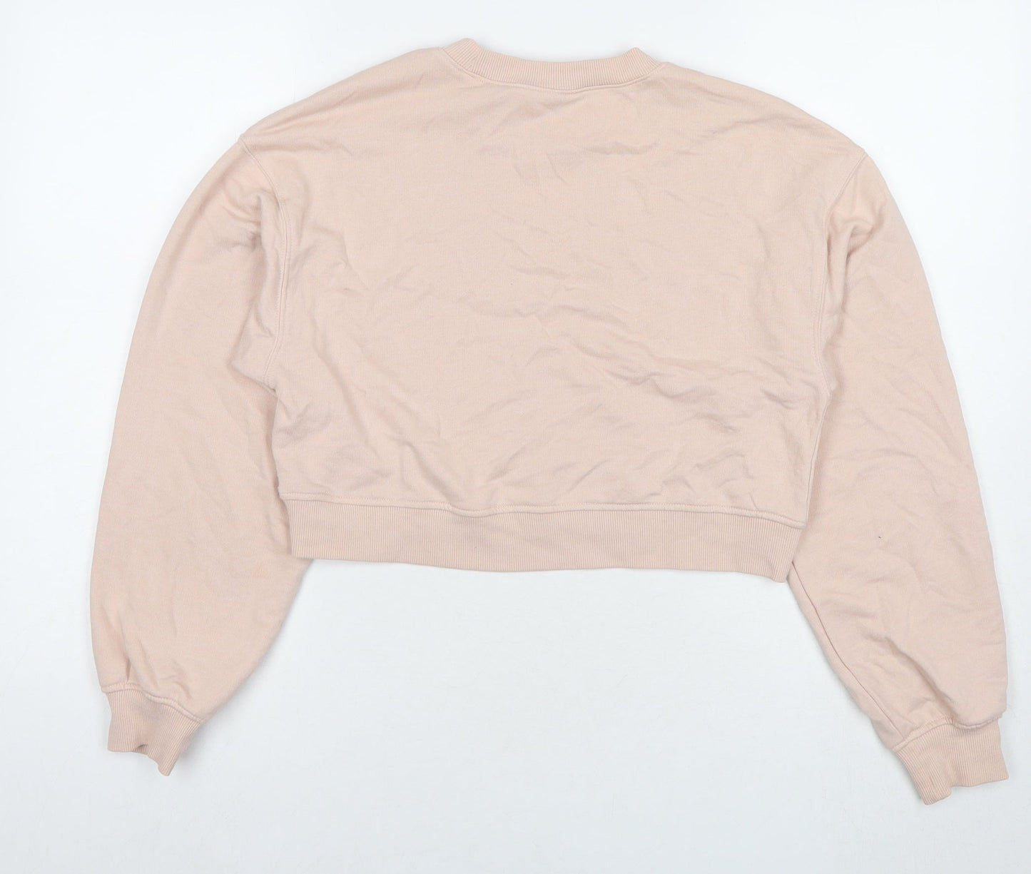 Divided by H&M Womens Beige Cotton Pullover Sweatshirt Size S Pullover - Smile