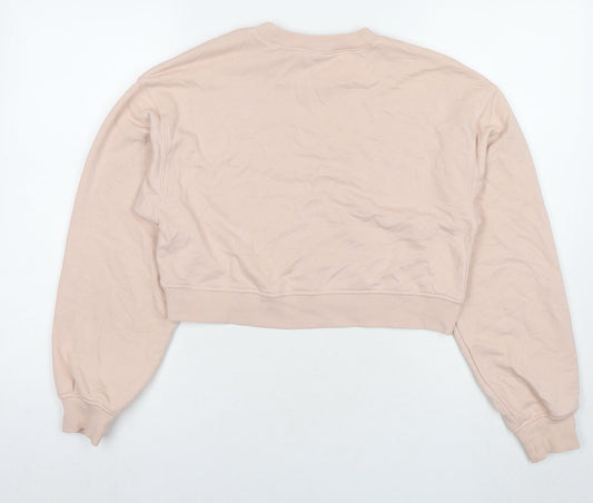 Divided by H&M Womens Beige Cotton Pullover Sweatshirt Size S Pullover - Smile