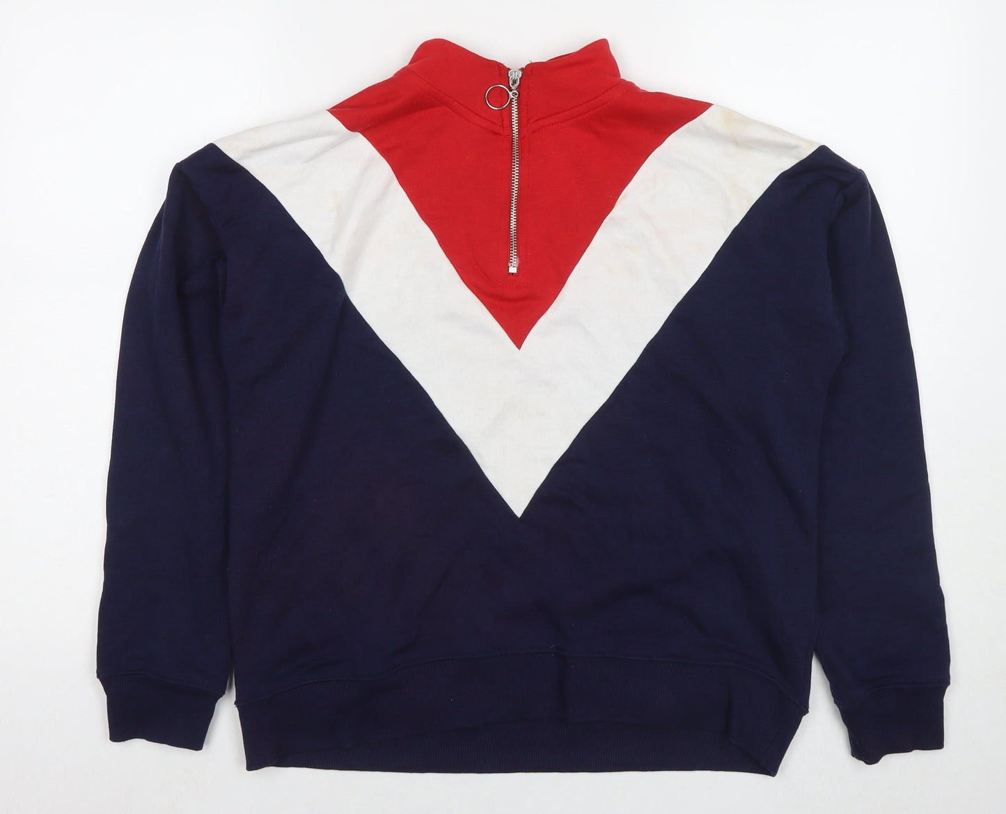 New Look Womens Blue Cotton Pullover Sweatshirt Size 12 Pullover