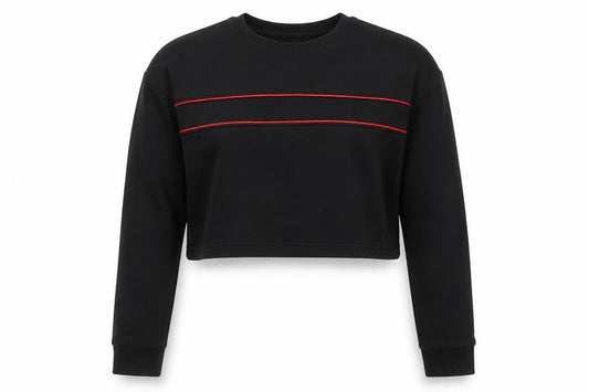 The Couture Club Womens Black Cotton Pullover Sweatshirt Size S Pullover - Cropped
