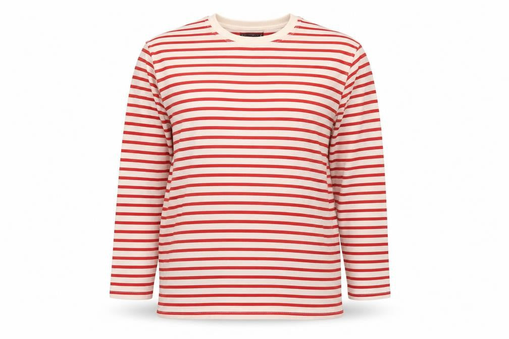 Zara Womens Red Striped Cotton Pullover Sweatshirt Size L Pullover