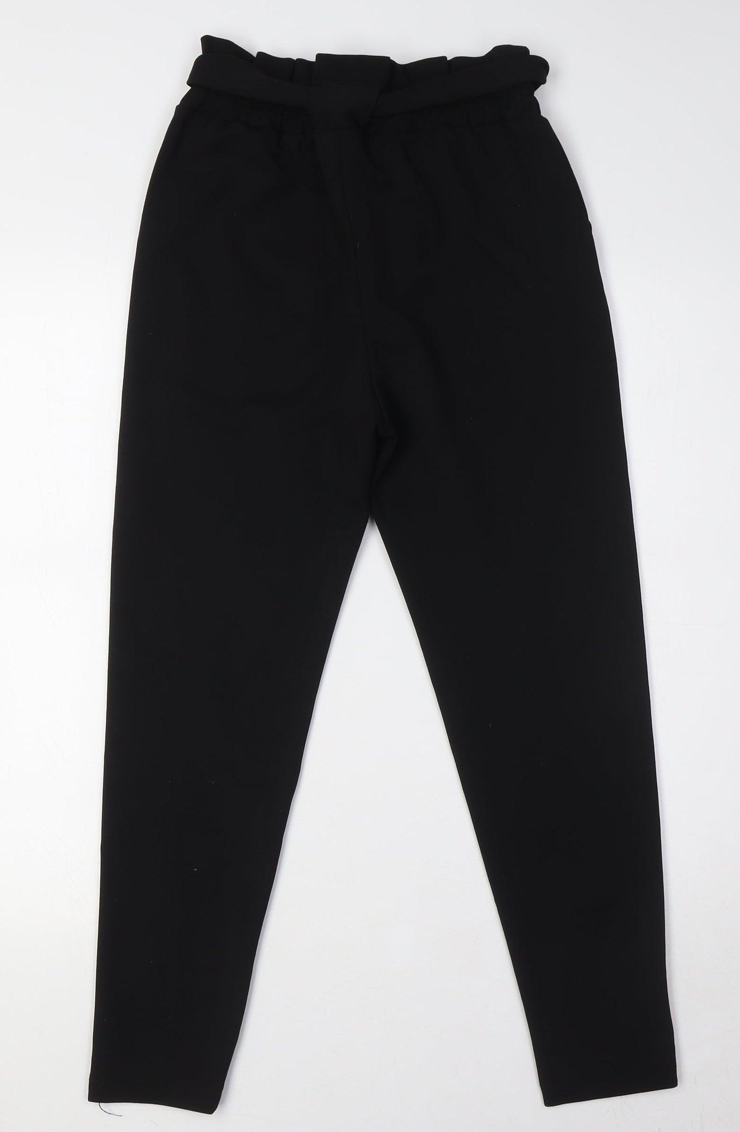 Boohoo Womens Black Polyester Trousers Size 8 L25 in Regular - Elasticated Waist