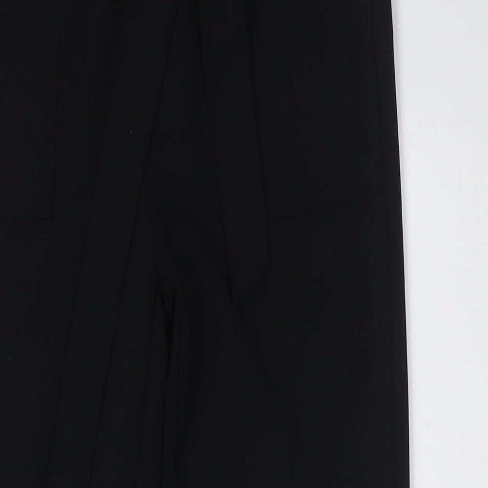 Boohoo Womens Black Polyester Trousers Size 8 L25 in Regular - Elasticated Waist