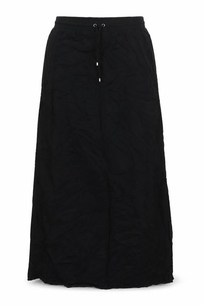 New Look Womens Black Viscose A-Line Skirt Size 8 Tie - Elasticated Waist