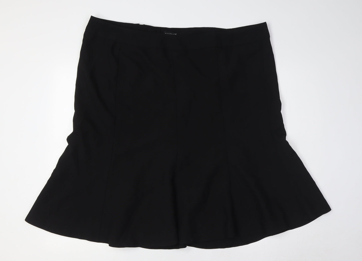essence Womens Black Polyester A-Line Skirt Size 22 Zip