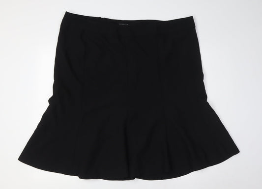 essence Womens Black Polyester A-Line Skirt Size 22 Zip
