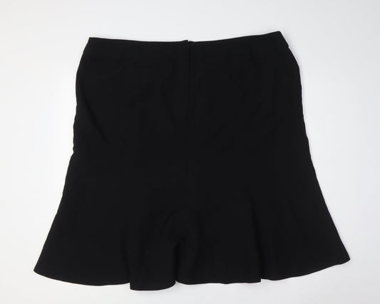 essence Womens Black Polyester A-Line Skirt Size 22 Zip