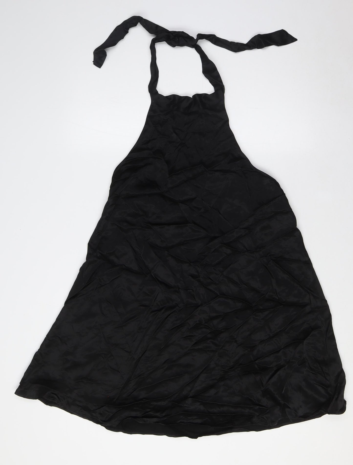 Zara Womens Black Viscose A-Line Size M Halter Button