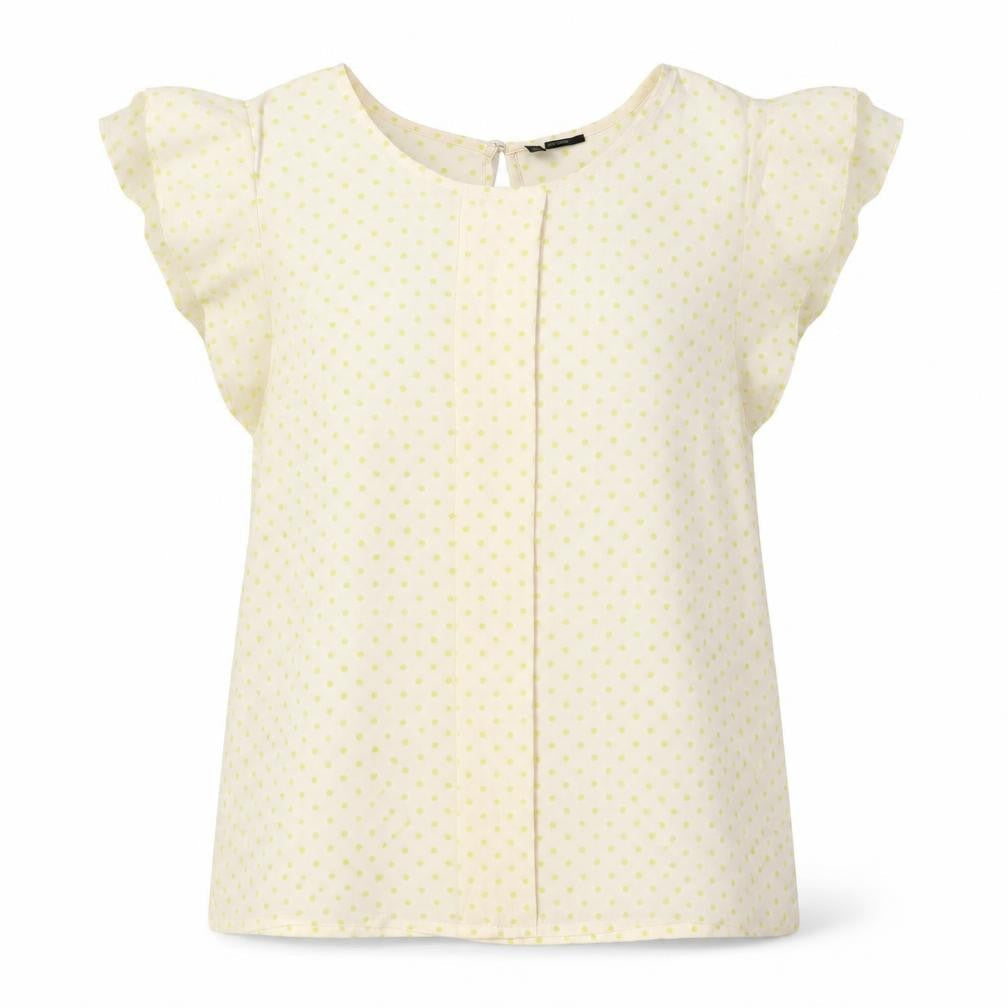 Womens UK Size M Benetton Ivory Polyester Button-Up