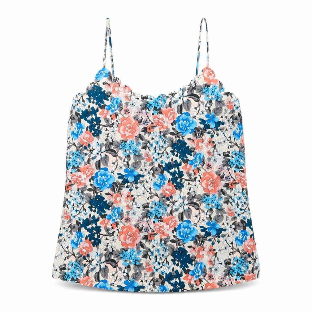 Oasis Womens Multicoloured Floral Polyester Camisole T-Shirt Size 10 V-Neck