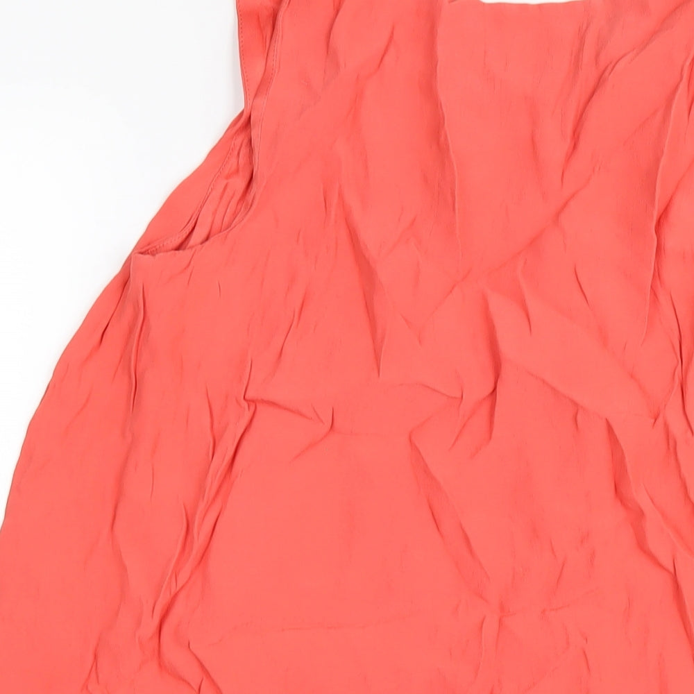 Max Studio Womens Orange Viscose Tank Dress Size L Scoop Neck Pullover