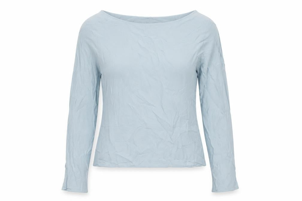 Marks and Spencer Womens Blue Viscose Basic T-Shirt Size 6 Round Neck