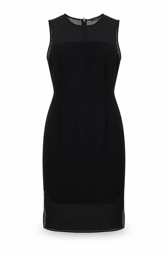 Autograph Womens Black Polyester Pencil Dress Size 10 Round Neck Zip