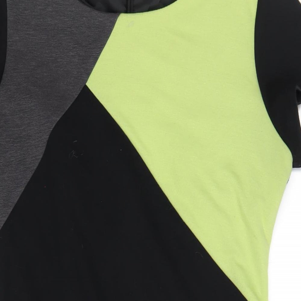 BHS Womens Multicoloured Polyester Pencil Dress Size 12 Round Neck Zip