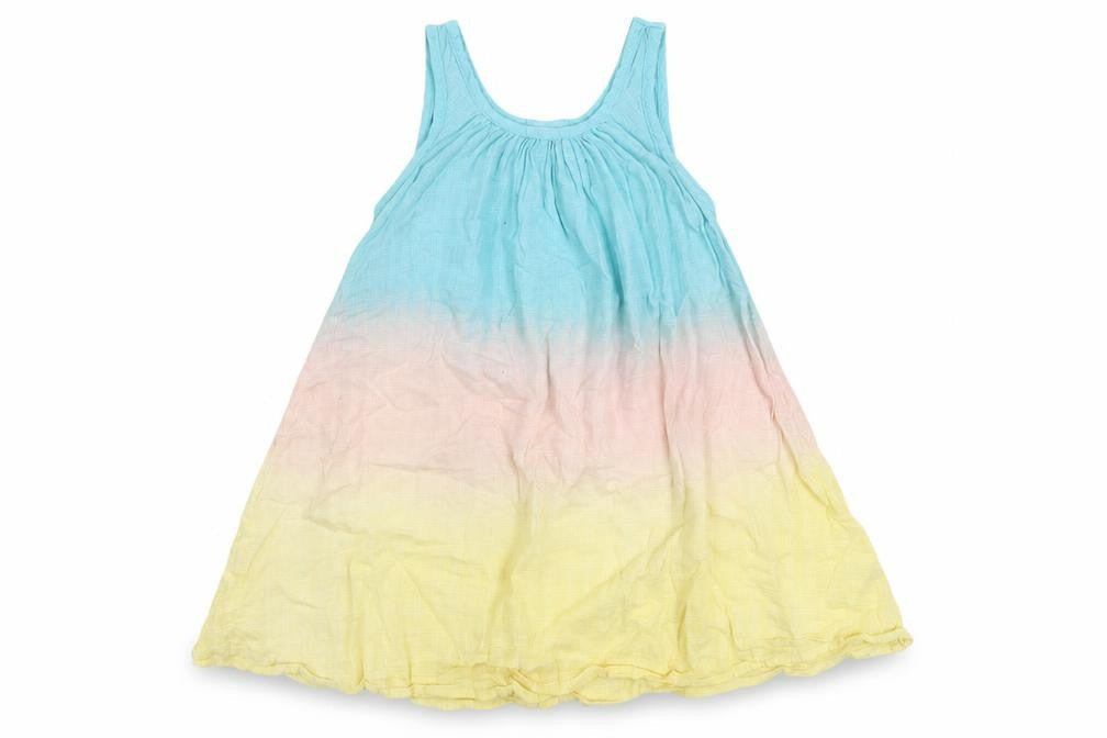 Lollidays Girls Multicoloured Tie Dye Cotton Tank Dress Size 3-4 Years Scoop Neck Pullover