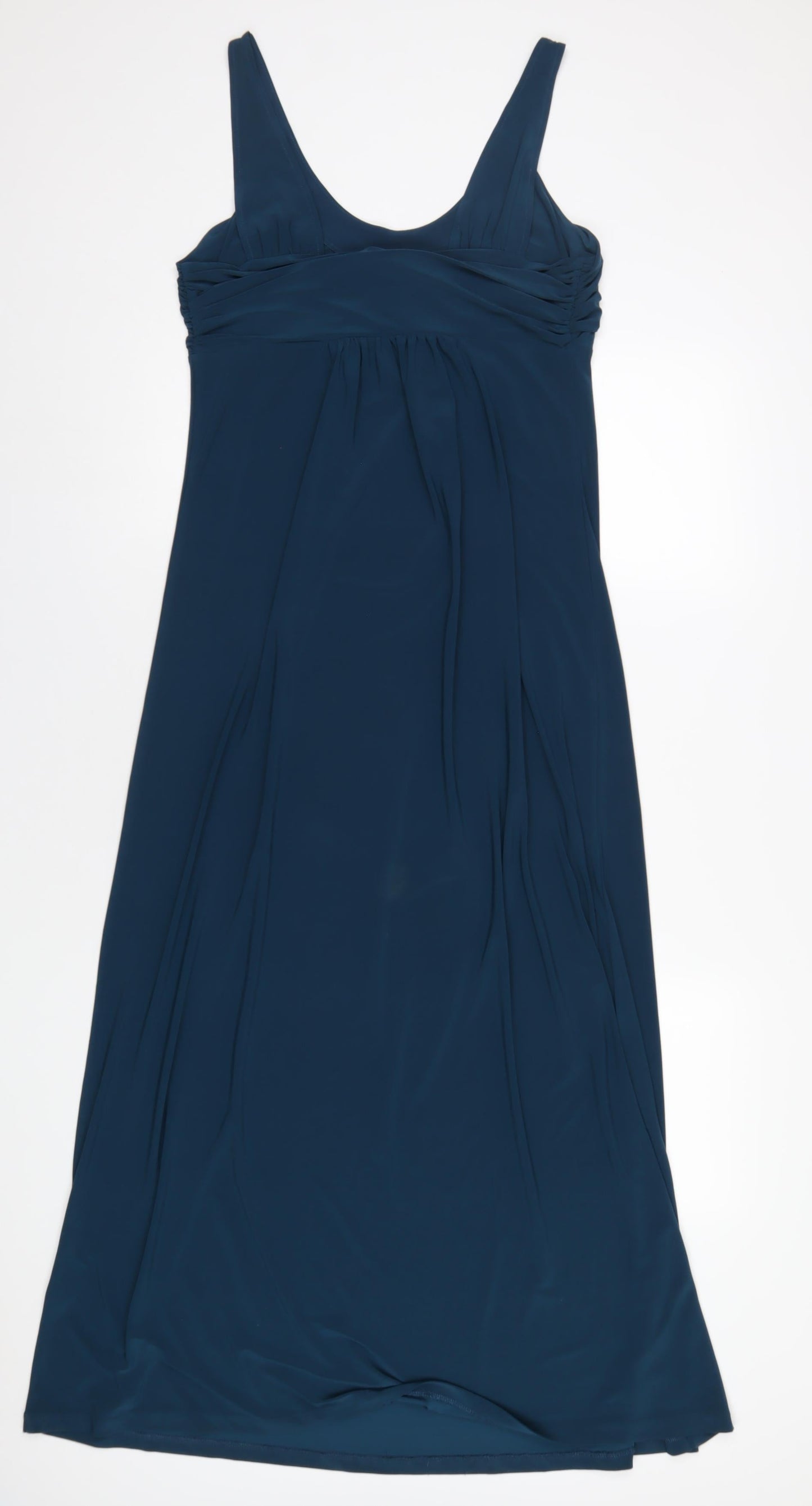 Oasis Womens Blue Polyester Maxi Size M Scoop Neck Pullover