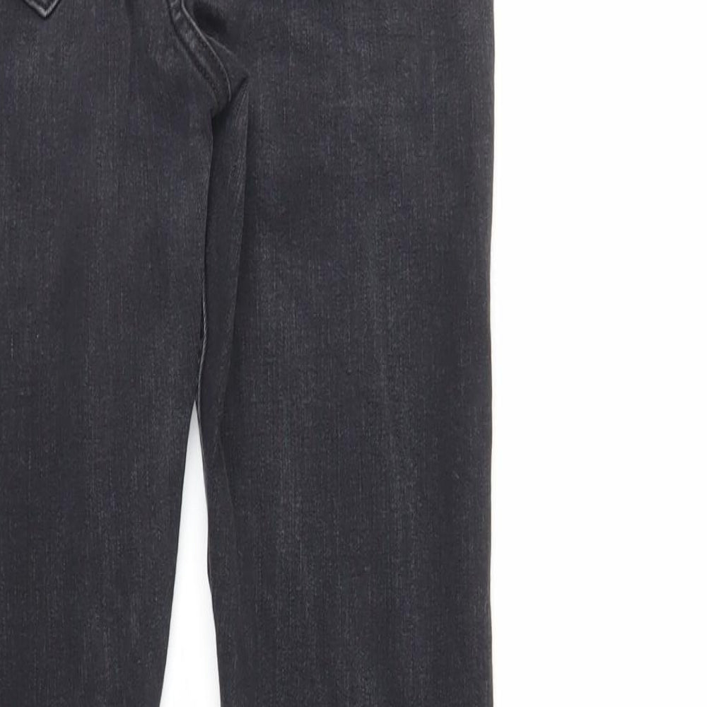 Marks and Spencer Womens Black Cotton Skinny Jeans Size 8 L25 in Regular Zip - Ankle Grazer