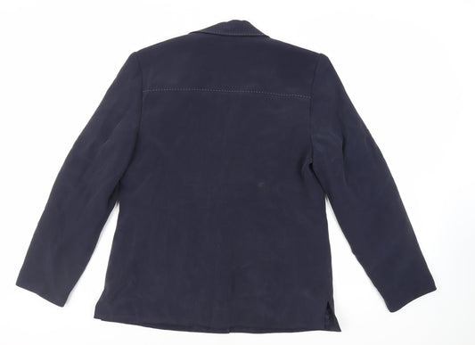 Talbots Womens Blue Jacket Blazer Size 10 Button