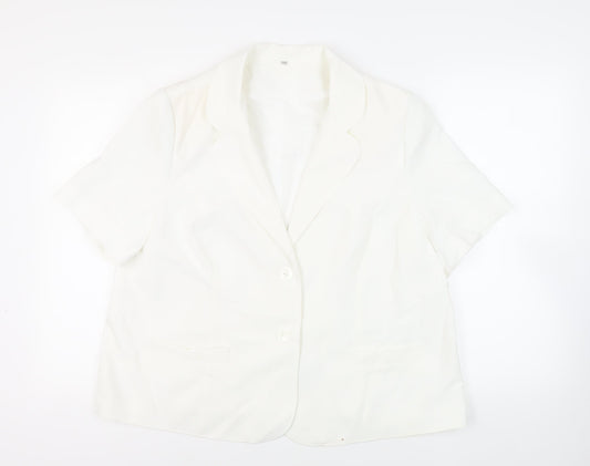 EWM Womens White Jacket Blazer Size 22 Button