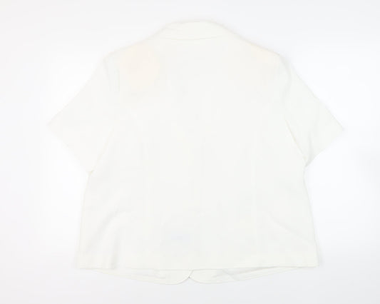EWM Womens White Jacket Blazer Size 22 Button