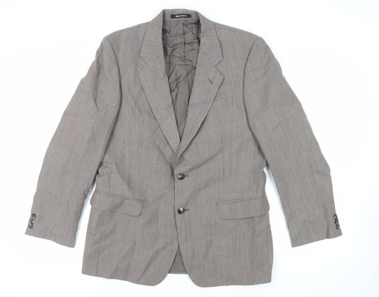 St Michael Mens Brown Polyester Jacket Suit Jacket Size 40 Regular - Vintage