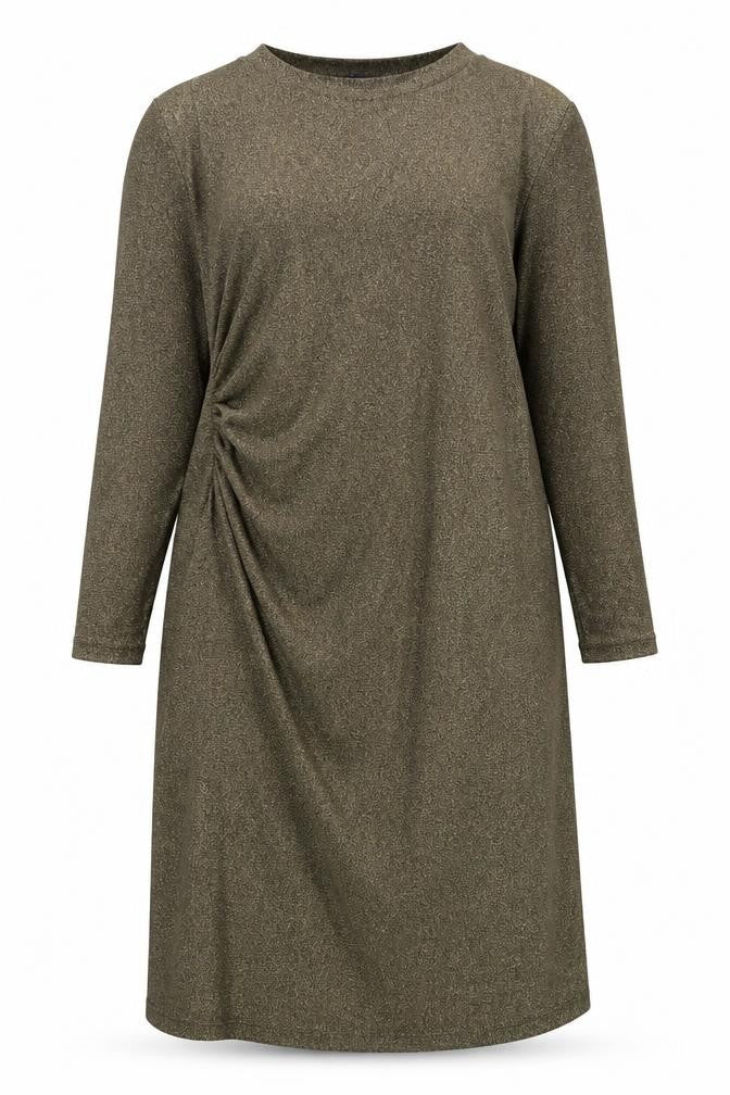 Marks and Spencer Womens Gold Polyamide A-Line Size 20 Round Neck Pullover - Ruched Detail