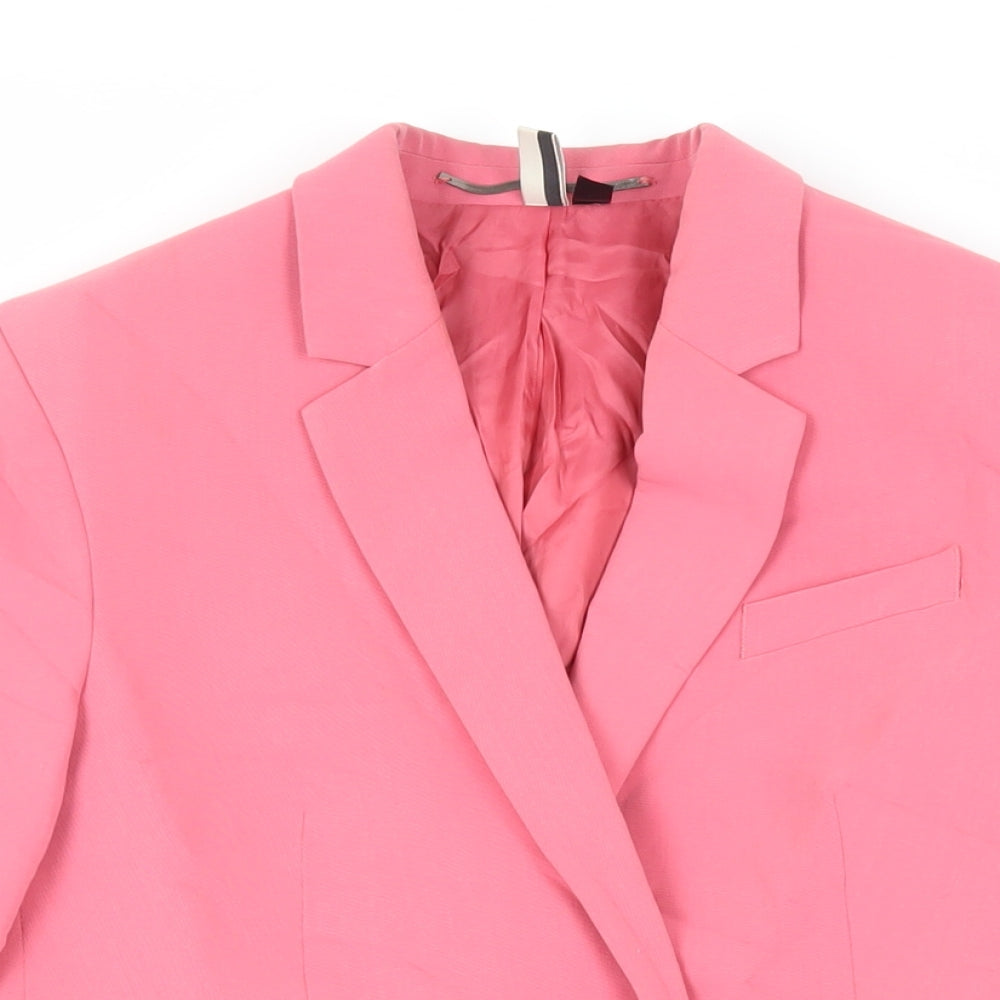 Topshop Womens Pink Jacket Blazer Size 8 Button