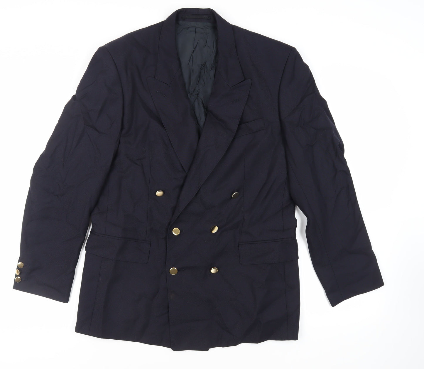 Varteks Mens Blue Polyester Jacket Blazer Size 40 Regular - Vintage