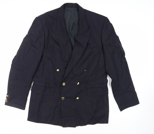Varteks Mens Blue Polyester Jacket Blazer Size 40 Regular - Vintage