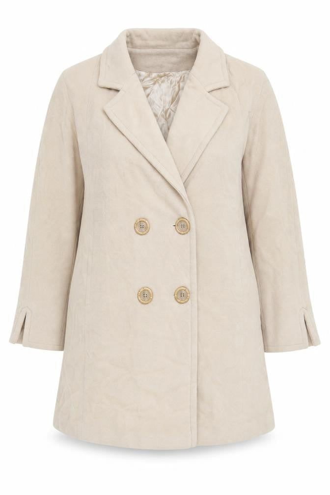 Alibi Moda Womens Beige Pea Coat Coat Size 20 Button - Vintage