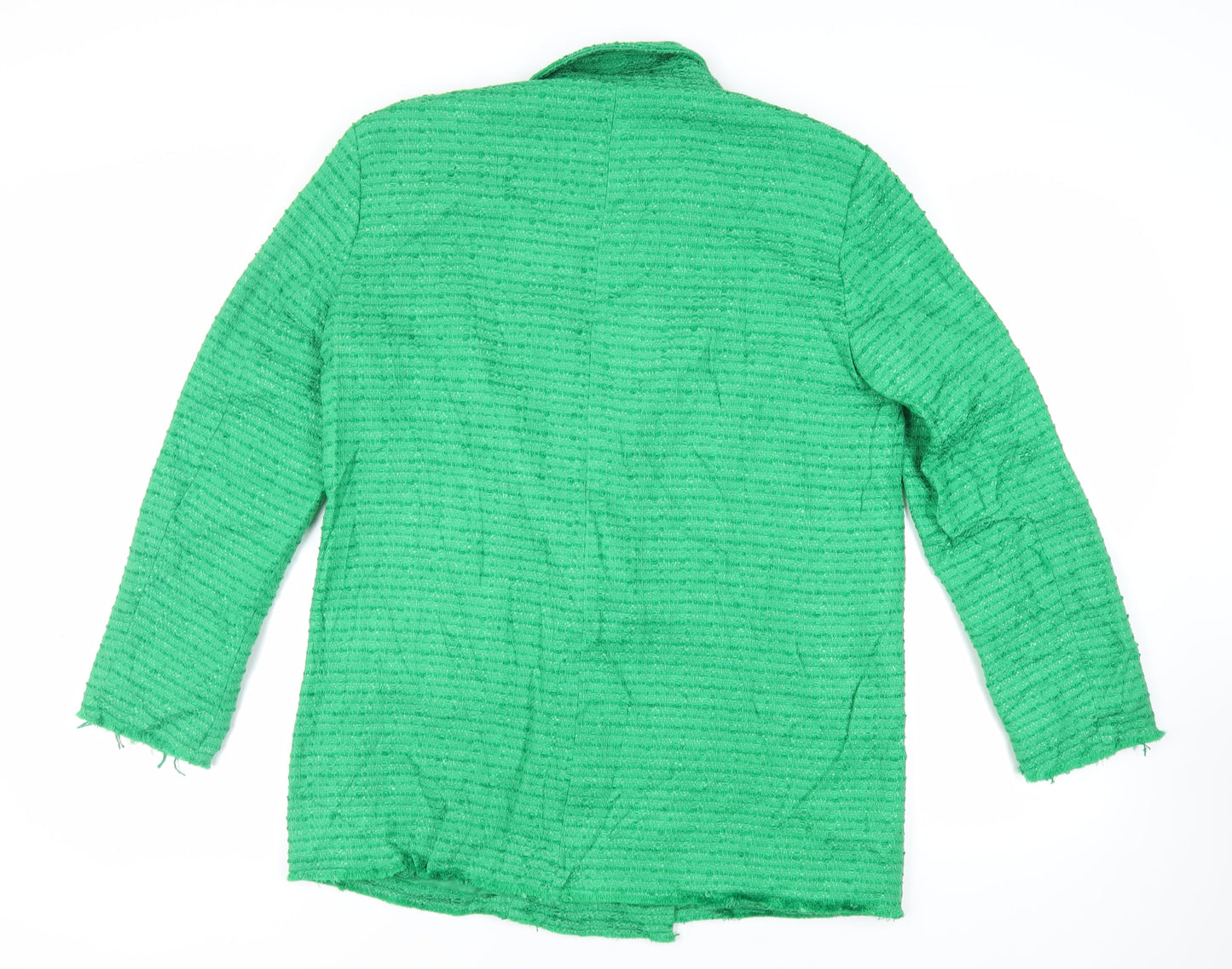 Zara Womens Green Jacket Blazer Size L Button