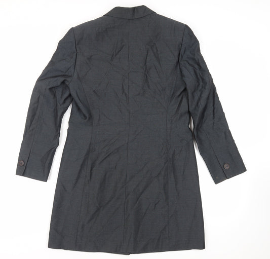Kasper Womens Grey Overcoat Coat Size 10 Button - Lightweight