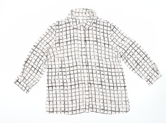 Linea Womens Multicoloured Check Polyester Tunic Blouse Size 16 Collared