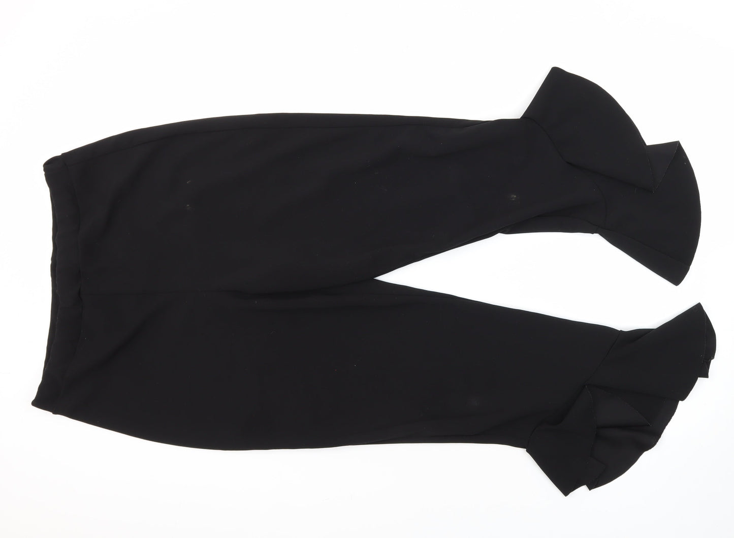 Quiz Womens Black Polyester Capri Trousers Size 16 L24 in Regular