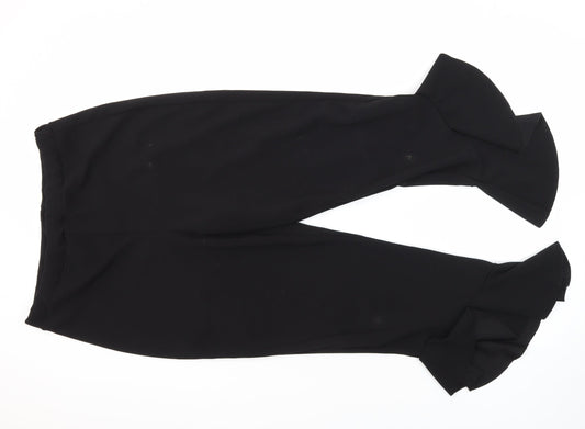Quiz Womens Black Polyester Capri Trousers Size 16 L24 in Regular