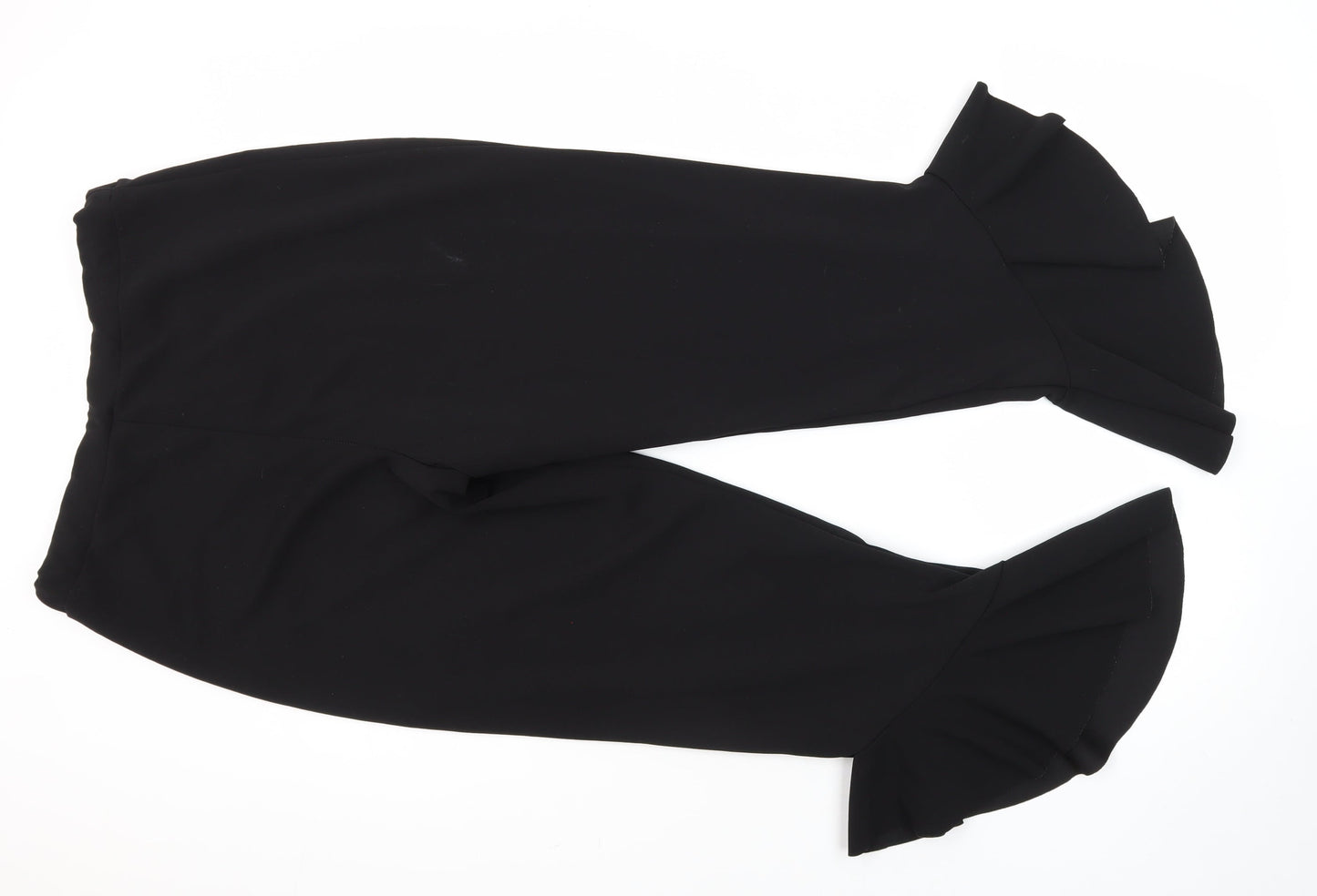 Quiz Womens Black Polyester Capri Trousers Size 16 L24 in Regular