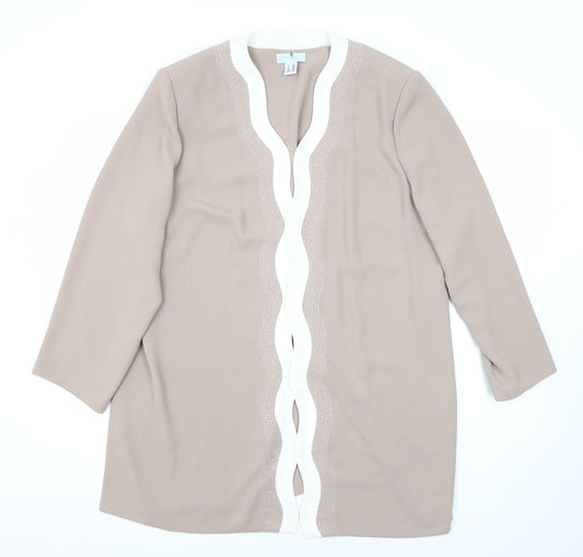 Medici Womens Beige Jacket Blazer Size 22 - Beaded front