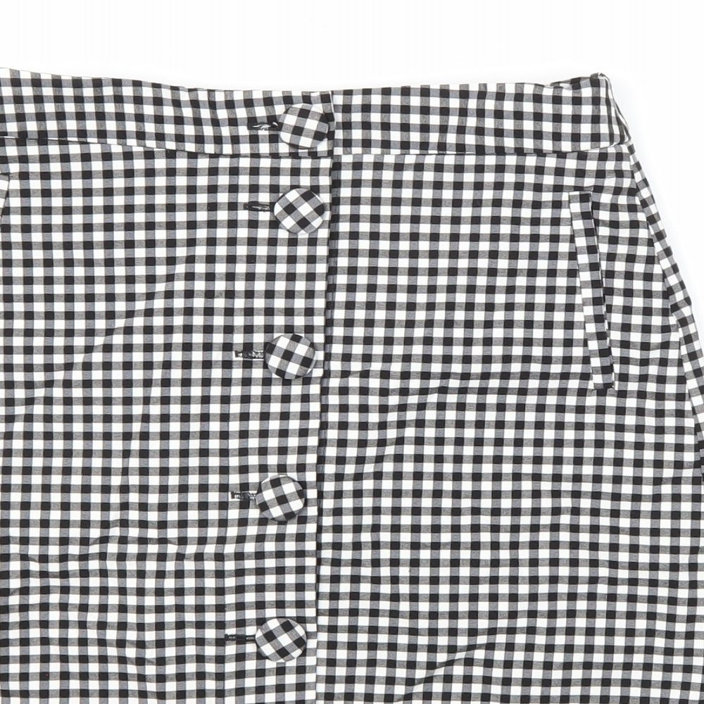 Oasis Womens Multicoloured Check 100% Polyester Maxi Skirt Size 8 Regular