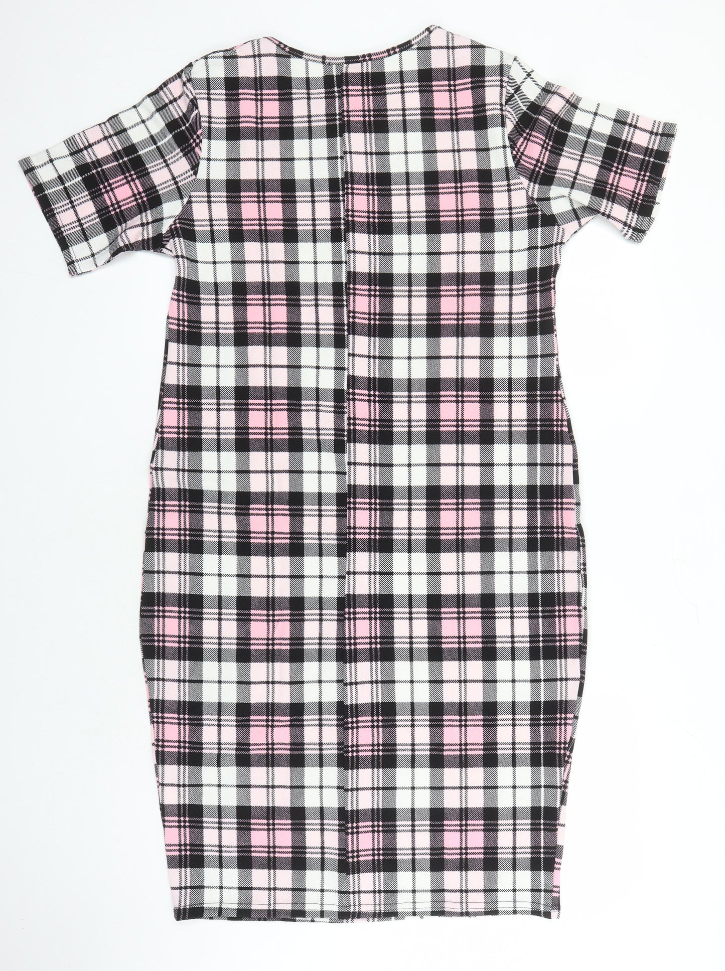 Kaaya Womens Multicoloured Check Polyester Pencil Dress Size 22 Round Neck