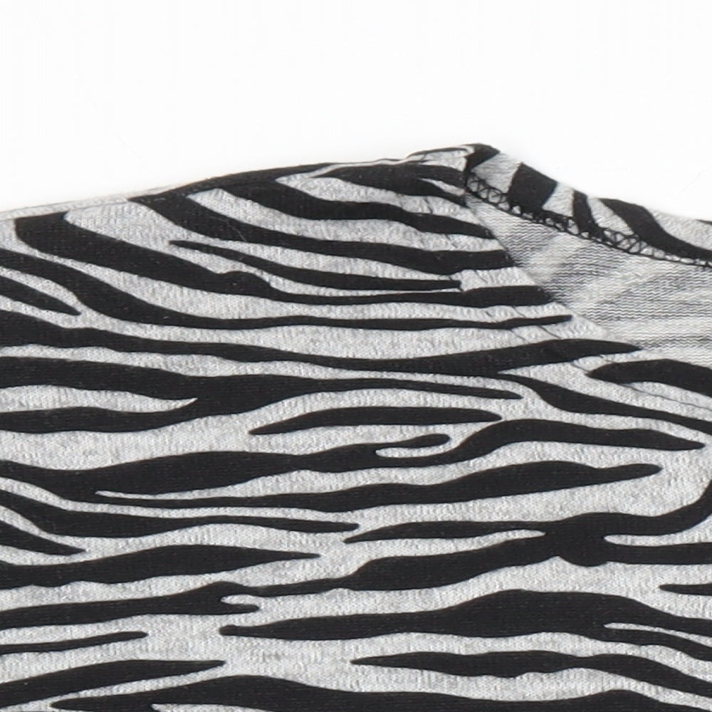 Misumi Womens Multicoloured Animal Print Acrylic Tunic Blouse One Size Round Neck
