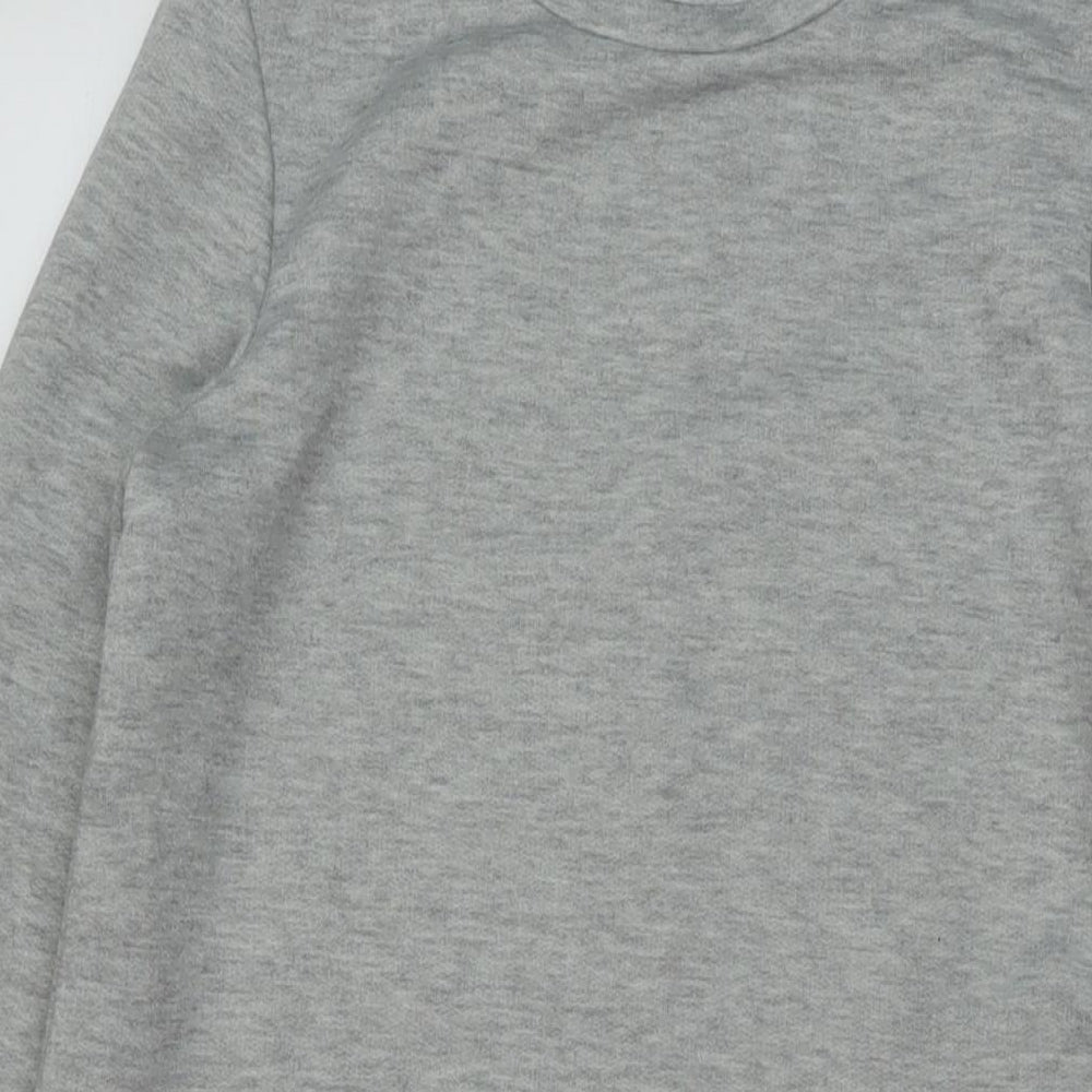 New Look Womens Grey Polyester Tunic Blouse Size 10 Round Neck