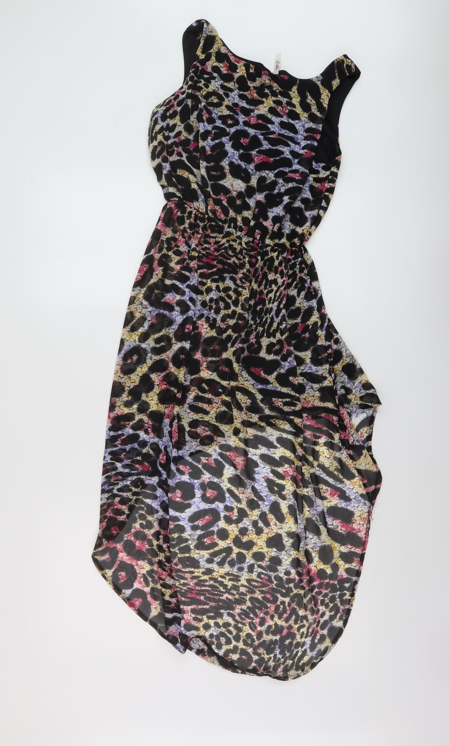 RRibbron Womens Multicoloured Animal Print Polyester A-Line Size 8 Round Neck Pullover