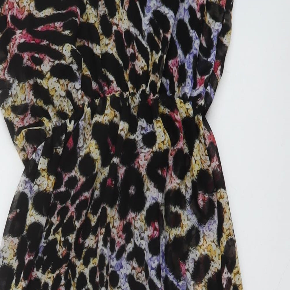 RRibbron Womens Multicoloured Animal Print Polyester A-Line Size 8 Round Neck Pullover
