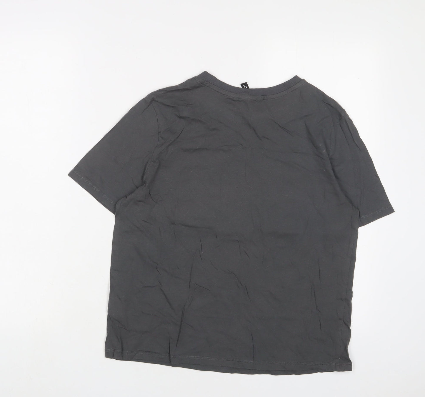 H&M Womens Grey Cotton Basic T-Shirt Size S Crew Neck - Selena Gomez