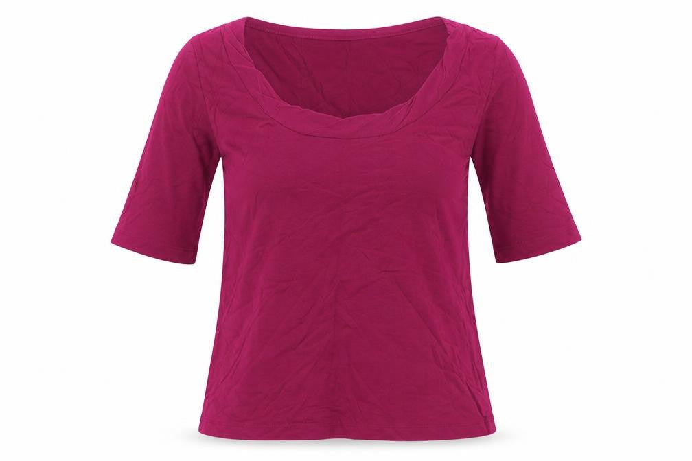 Marks and Spencer Womens Purple Viscose Basic T-Shirt Size 6 Scoop Neck