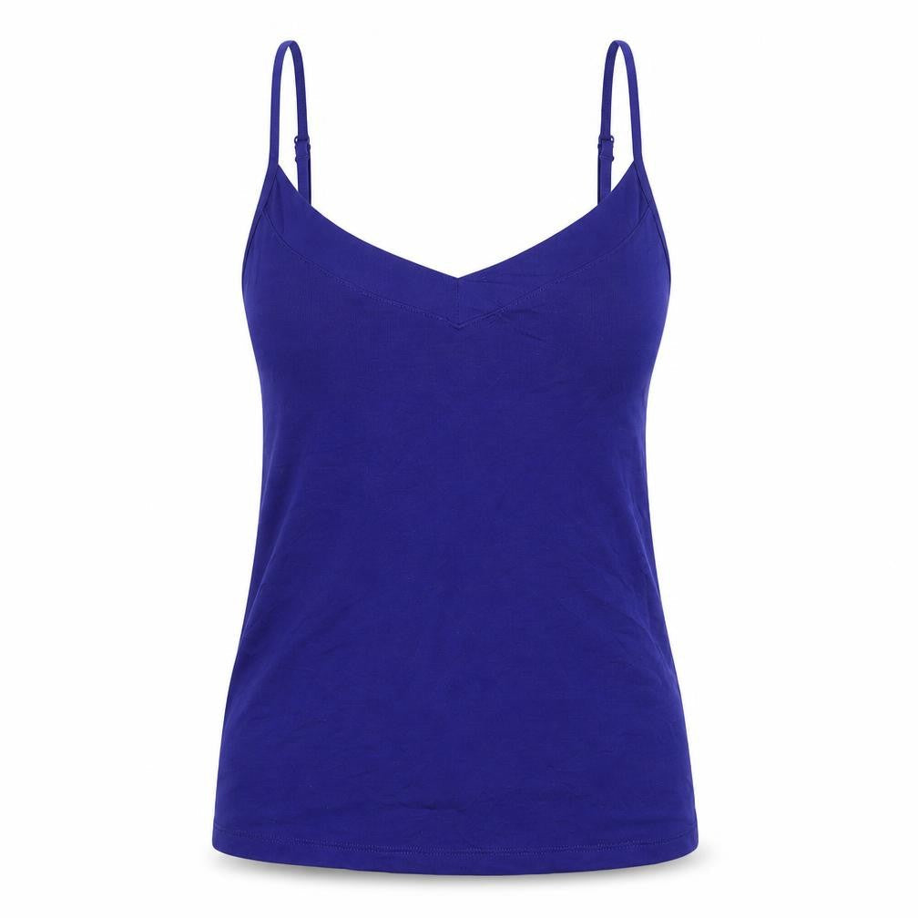 Marks and Spencer Womens Blue Solid Viscose Cami Pyjama Top Size 8