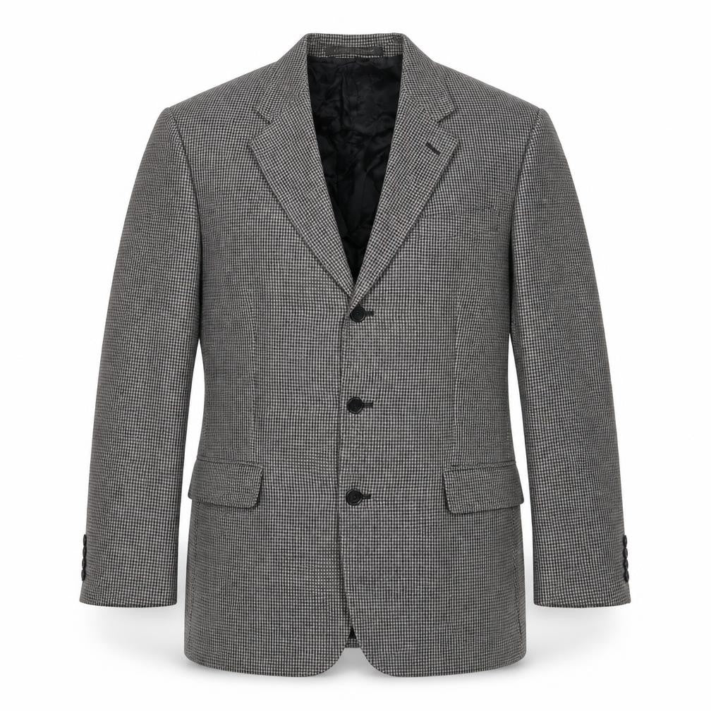 Marks and Spencer Mens Black Houndstooth Wool Jacket Suit Jacket Size 42 Regular