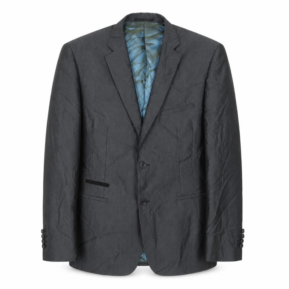 Veout Mens Grey Polyester Jacket Suit Jacket Size 42 Regular